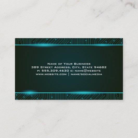 セキュリティシールド | Tech Circuitsの背景 名刺 (裏面)