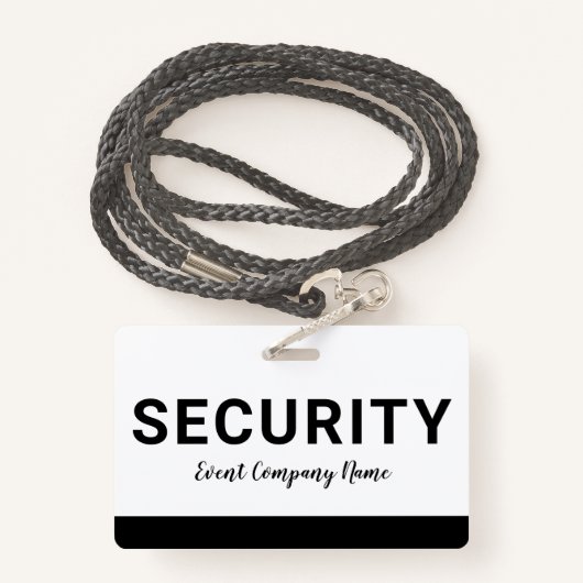セキュリティスタッフの会社名バッジ バッジ (裏面ランヤード)