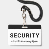 セキュリティスタッフの会社名バッジ バッジ (ストラップ付き表面)