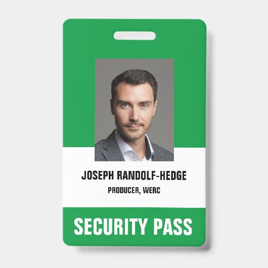 セキュリティパス - 縦型写真IDバッジ バッジ (正面)