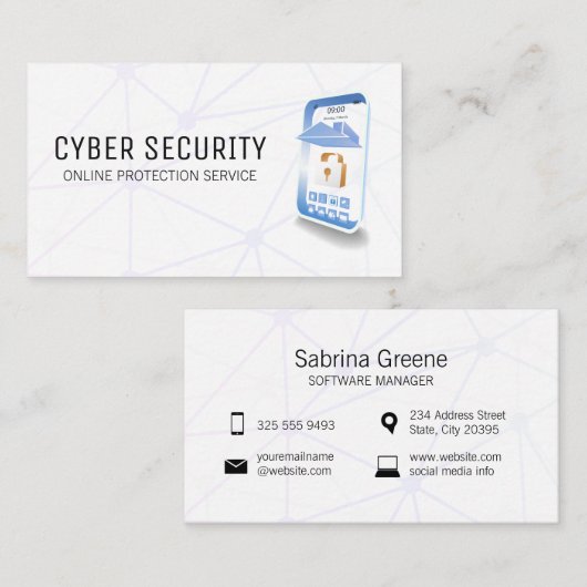 セキュリティモバイルテクノロジー | ネットワーク 名刺 (正面/裏面)