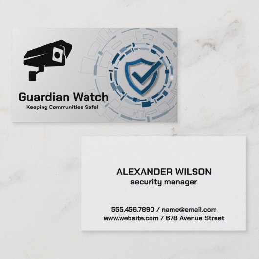 セキュリティロゴ |テクノロジーの背景 名刺 (正面/裏面)