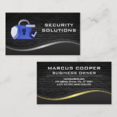 セキュリティロックロゴ | レンガ壁 名刺 (正面/裏面)