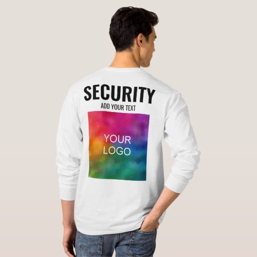 セキュリティ両面テンプレートモダンメンズ Tシャツ (裏面フル)