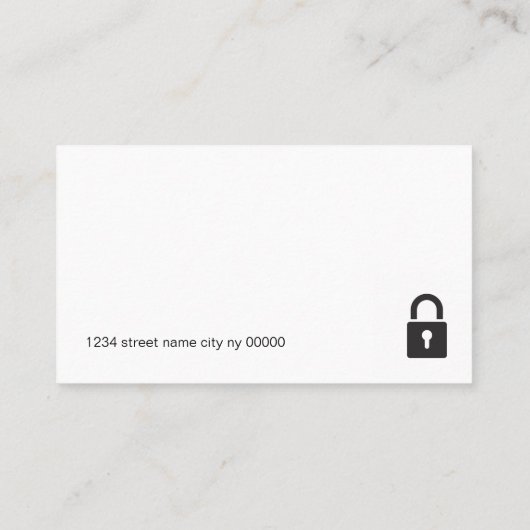 セキュリティ会社のロック 名刺 (裏面)