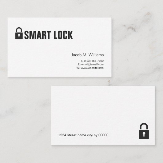 セキュリティ会社のロック 名刺 (正面/裏面)