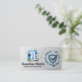 セキュリティ指紋認証スキャングラフィックス | 技術 名刺 (スタンド正面)