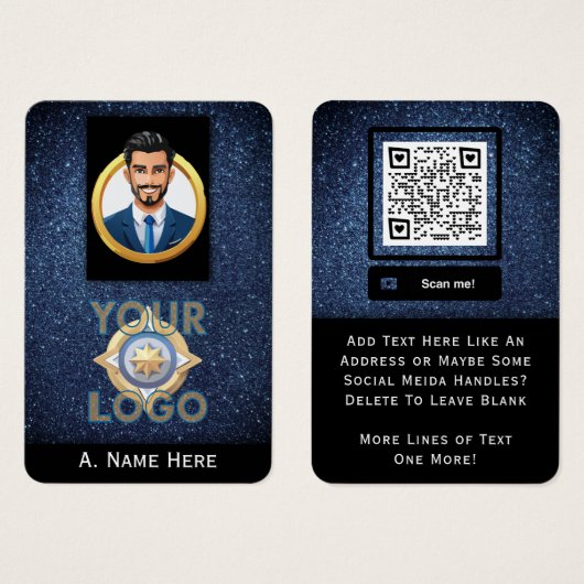 セキュリティ法執行技術専門家ブルーグリッター (正面&裏面)