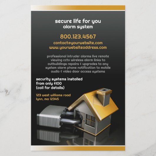 セキュリティ警報システムのチラシ チラシ (正面)