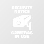 セキュリティ通知カメラが使用中 ウィンドウサイン (シート)