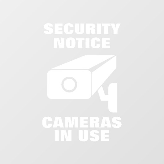 セキュリティ通知カメラが使用中 ウィンドウサイン (シート)