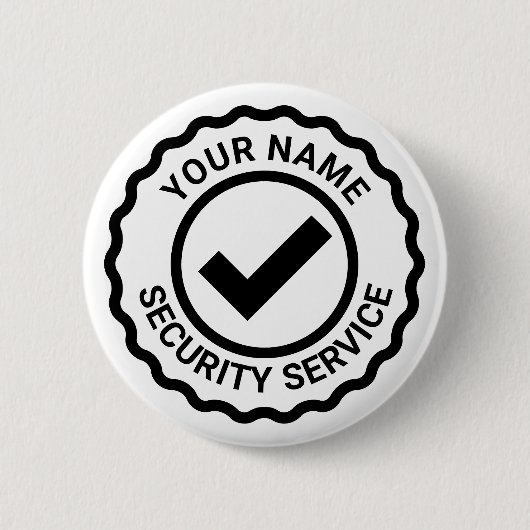 セキュリティ・ガードの署名ボタン(ビジネス名) 缶バッジ (正面)