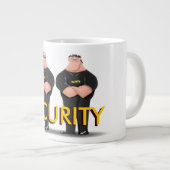 セキュリティ!2つのおもしろい賞与またはドアマン ジャンボコーヒーマグカップ (正面右)