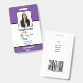 セキュリティ ID 従業員バッジ - 垂直 バッジ (正面&裏面)