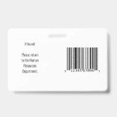 セキュリティ ID 従業員バッジ - 水平 バッジ (裏面)