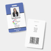 セキュリティ ID 従業員バッジ - 縦型 バッジ (正面＆裏面)