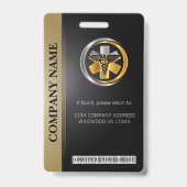 セキュリティID従業員の写真QRコードブラック&シルバー バッジ (裏面)