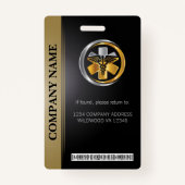 セキュリティID従業員の写真QRコードブラック&シルバー バッジ (裏面)