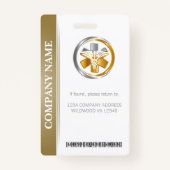 セキュリティID従業員の写真QRコードホワイト&シルバー バッジ (裏面)