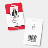 セキュリティID従業員バッジ – 垂直 バッジ (正面＆裏面)