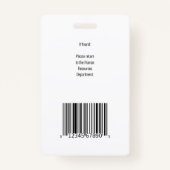 セキュリティID従業員バッジ – 垂直 バッジ (裏面)