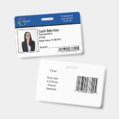 セキュリティID従業員バッジ – 水平 バッジ (正面&裏面)