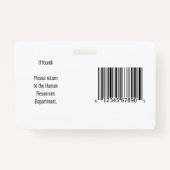 セキュリティID従業員バッジ – 水平 バッジ (裏面)