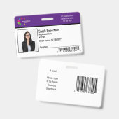 セキュリティID従業員バッジ – 水平 バッジ (正面&裏面)