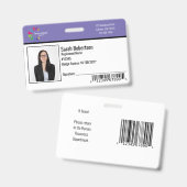 セキュリティID従業員バッジ – 水平 バッジ (Front & Back)