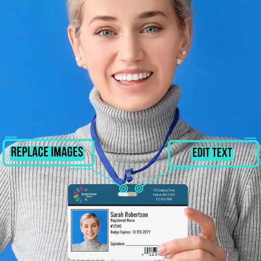 セキュリティID従業員バッジ – 水平 バッジ