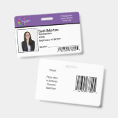 セキュリティID従業員バッジ – 水平 バッジ (正面&裏面)