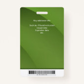 セキュリパーソナライズされたティID医療施設バッジ バッジ (裏面)