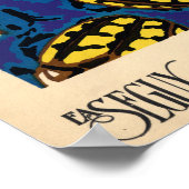 セギヴィンテージアートノヴォー昆虫模様 ポスター (角)