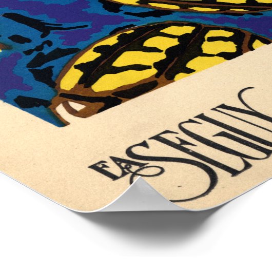 セギヴィンテージアートノヴォー昆虫模様 ポスター (角)