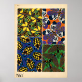 セギヴィンテージアートノヴォー昆虫模様 ポスター (正面)