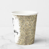 セクインをテーマにした金ゴールド70th誕生日紙カップ 紙コップ (右)