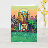 セクインアート誕生日カード |シークインハーバーおもしろいパーク カード (黄色い花)