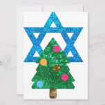 セクインクリストムカハヌカー シーズンカード<br><div class="desc">christmukkah, "star of david", "christmas tree"，クリスマス，クリスマス, "醜いクリスマス"，異信仰，"inter faith", christian, christmukkah, hanukkah, chanukkahグリッター，セクイン，ユダヤ人，休日，ユダヤ人，ネオンピンク色の白空白の白</div>