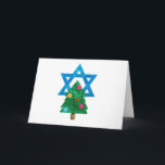 セクインクリストムカハヌカー シーズンカード<br><div class="desc">christmukkah, "star of david", "christmas tree"，クリスマス，クリスマス, "醜いクリスマス"，異信仰，"inter faith", christian, christmukkah, hanukkah, chanukkahグリッター，セクイン，ユダヤ人，休日，ユダヤ人，ネオンピンク色の白空白の白</div>