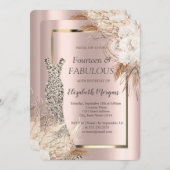 セクインズドレスボホフラワーズ40歳の誕生日 招待状 (正面/裏面)