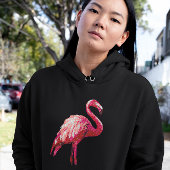 セクインプリント熱帯フラミンゴ女性フード付きスウェットシャツ パーカ