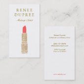 セクインリップスティックロゴメイクアップアーティスト美しいサロン2 名刺 (正面/裏面)