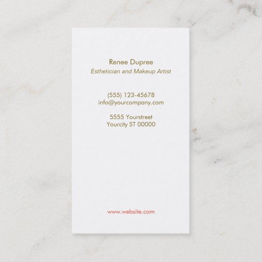 セクインリップスティックロゴメイクアップアーティスト美しいサロン2 名刺 (裏面)