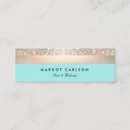 セクエレガントリンと金ゴールドストライプのターコイズ スキニー名刺