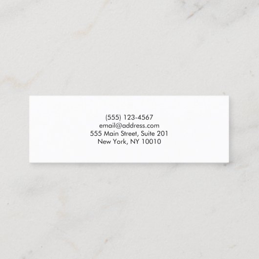 セクエレガントリンと金ゴールドストライプのターコイズ スキニー名刺 (裏面)