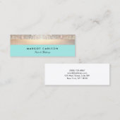 セクエレガントリンと金ゴールドストライプのターコイズ スキニー名刺 (正面/裏面)