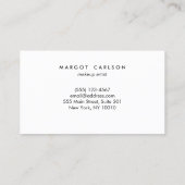 セクエレガントリンと金ゴールドストライプのターコイズ 名刺 (裏面)