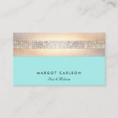 セクエレガントリンと金ゴールドストライプのターコイズ 名刺 (正面)
