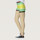 セクシモダンファッションデザインlカラフルシッストライプク レギンス (左)