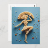 セクシーおもしろい踊りラーメンレディ ポストカード (正面/裏面)